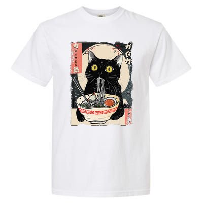 Kawaii Cat Eating Ramen Noodles Funny Anime Gift Garment-Dyed Heavyweight T-Shirt