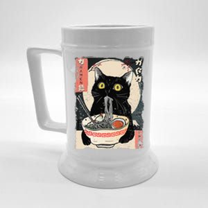 Kawaii Cat Eating Ramen Noodles Funny Anime Gift Beer Stein