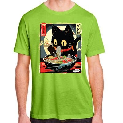 Kawaii Cat Eating Ramen Noodles Anime Gift Girl Adult ChromaSoft Performance T-Shirt