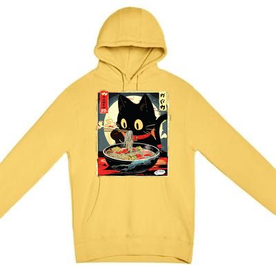 Kawaii Cat Eating Ramen Noodles Anime Gift Girl Premium Pullover Hoodie