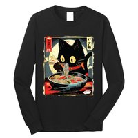 Kawaii Cat Eating Ramen Noodles Anime Gift Girl Long Sleeve Shirt