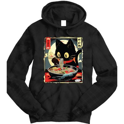 Kawaii Cat Eating Ramen Noodles Anime Gift Girl Tie Dye Hoodie