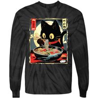 Kawaii Cat Eating Ramen Noodles Anime Gift Girl Tie-Dye Long Sleeve Shirt