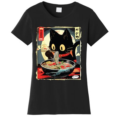 Kawaii Cat Eating Ramen Noodles Anime Gift Girl Women's T-Shirt