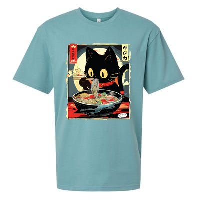 Kawaii Cat Eating Ramen Noodles Anime Gift Girl Sueded Cloud Jersey T-Shirt