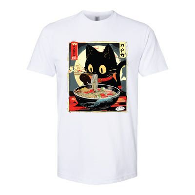 Kawaii Cat Eating Ramen Noodles Anime Gift Girl Softstyle CVC T-Shirt