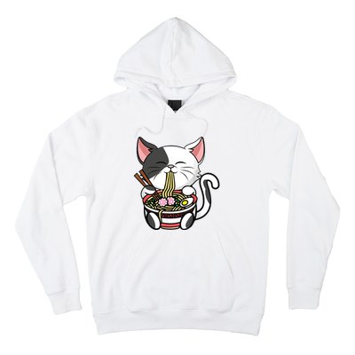 Kawaii Cat Eating Ramen Noodles Japanese Funny Anime Neko Hoodie