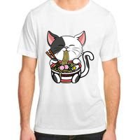 Kawaii Cat Eating Ramen Noodles Japanese Funny Anime Neko Adult ChromaSoft Performance T-Shirt