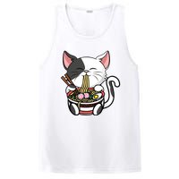 Kawaii Cat Eating Ramen Noodles Japanese Funny Anime Neko PosiCharge Competitor Tank