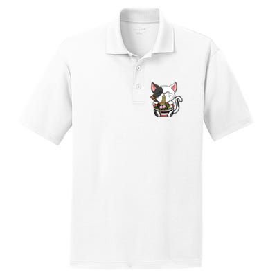 Kawaii Cat Eating Ramen Noodles Japanese Funny Anime Neko PosiCharge RacerMesh Polo