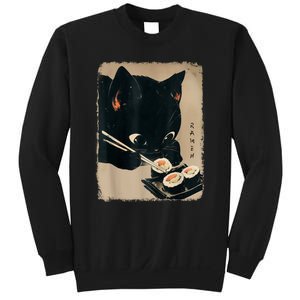 Kawaii Cat Eating Sushi Funny Japanese Anime Cute Cat Sweatshirt