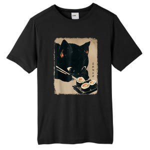 Kawaii Cat Eating Sushi Funny Japanese Anime Cute Cat Tall Fusion ChromaSoft Performance T-Shirt