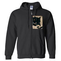 Kawaii Cat Eating Sushi Funny Japanese Anime Cute Cat Full Zip Hoodie