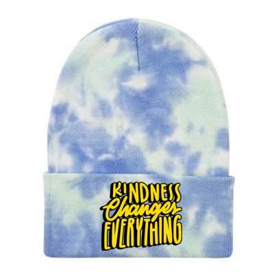 Kindness Changes Everything Retro Tie Dye 12in Knit Beanie