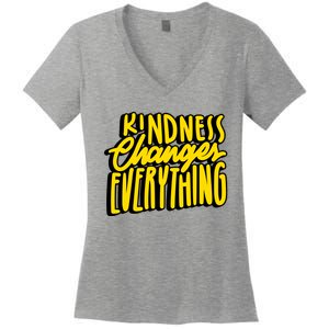 Kindness Changes Everything Retro Women's V-Neck T-Shirt