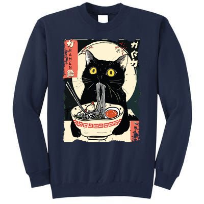 Kawaii Cat Eating Ramen Noodles Funny Anime Gift Girl Tall Sweatshirt