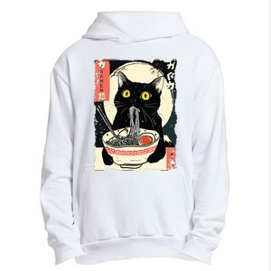 Kawaii Cat Eating Ramen Noodles Funny Anime Gift Girl Urban Pullover Hoodie