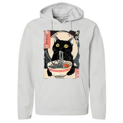 Kawaii Cat Eating Ramen Noodles Funny Anime Performance Fleece Hoodie