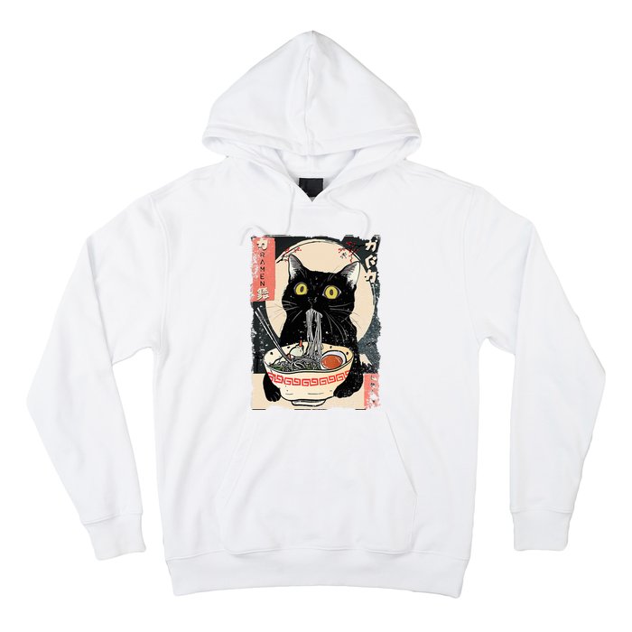 Kawaii Cat Eating Ramen Noodles Funny Anime Hoodie