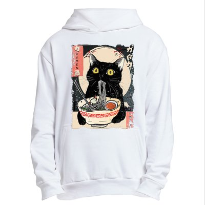 Kawaii Cat Eating Ramen Noodles Funny Anime Urban Pullover Hoodie