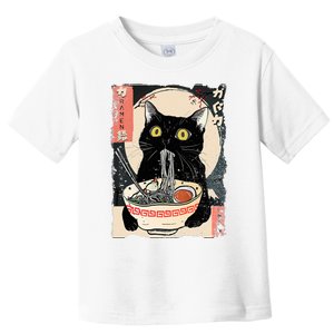 Kawaii Cat Eating Ramen Noodles Funny Anime Toddler T-Shirt