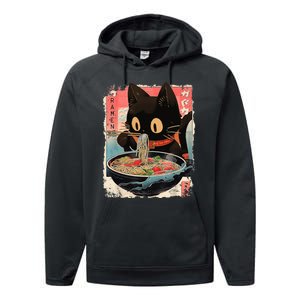 Kawaii Cat Eating Ramen Noodles Anime Performance Fleece Hoodie