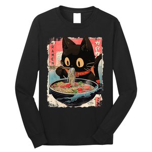 Kawaii Cat Eating Ramen Noodles Anime Long Sleeve Shirt