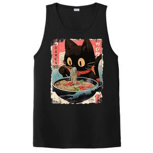 Kawaii Cat Eating Ramen Noodles Anime PosiCharge Competitor Tank