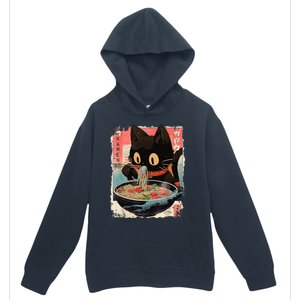 Kawaii Cat Eating Ramen Noodles Anime Urban Pullover Hoodie