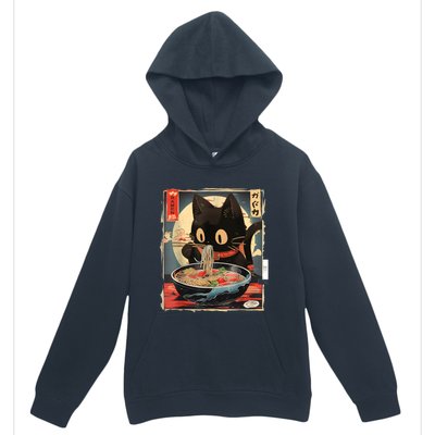 Kawaii Cat Eating Ramen Noodles Anime Gift Urban Pullover Hoodie