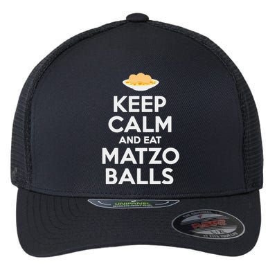 Keep Calm Eat Matzo Balls Funny Passover Jewish Flexfit Unipanel Trucker Cap