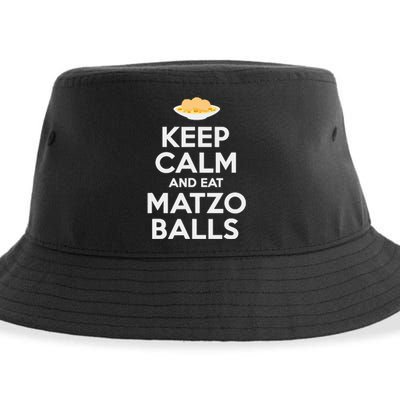 Keep Calm Eat Matzo Balls Funny Passover Jewish Sustainable Bucket Hat