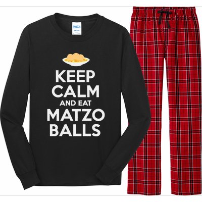 Keep Calm Eat Matzo Balls Funny Passover Jewish Long Sleeve Pajama Set