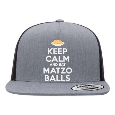 Keep Calm Eat Matzo Balls Funny Passover Jewish Flat Bill Trucker Hat