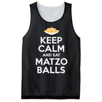 Keep Calm Eat Matzo Balls Funny Passover Jewish Mesh Reversible Basketball Jersey Tank