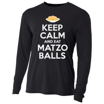 Keep Calm Eat Matzo Balls Funny Passover Jewish Cooling Performance Long Sleeve Crew