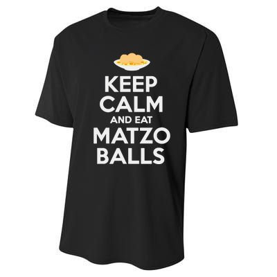 Keep Calm Eat Matzo Balls Funny Passover Jewish Performance Sprint T-Shirt