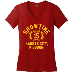 Kansas City Football 15 Women's V-Neck T-Shirt