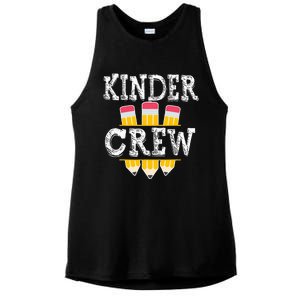 Kinder Crew Fun Kindergarten Squad Teacher 1st Day of School Ladies PosiCharge Tri-Blend Wicking Tank