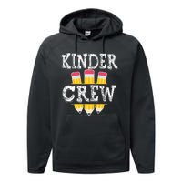 Kinder Crew Fun Kindergarten Squad Teacher 1st Day of School Performance Fleece Hoodie