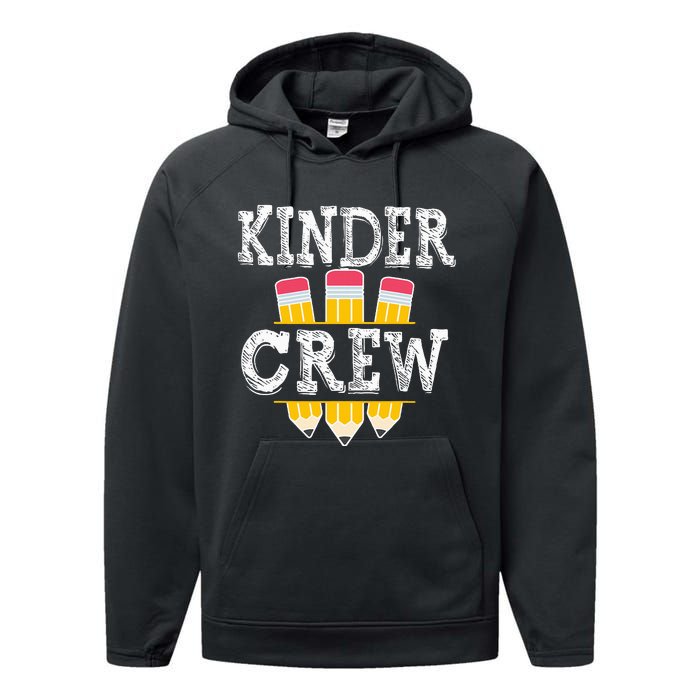 Kinder Crew Fun Kindergarten Squad Teacher 1st Day of School Performance Fleece Hoodie