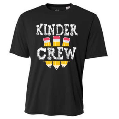 Kinder Crew Fun Kindergarten Squad Teacher 1st Day of School Cooling Performance Crew T-Shirt