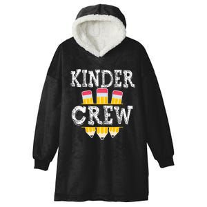 Kinder Crew Fun Kindergarten Squad Teacher 1st Day of School Hooded Wearable Blanket