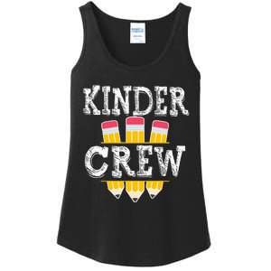 Kinder Crew Fun Kindergarten Squad Teacher 1st Day of School Ladies Essential Tank