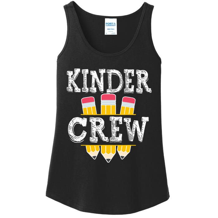 Kinder Crew Fun Kindergarten Squad Teacher 1st Day of School Ladies Essential Tank