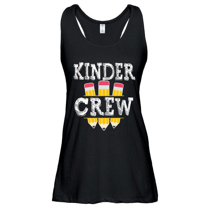 Kinder Crew Fun Kindergarten Squad Teacher 1st Day of School Ladies Essential Flowy Tank