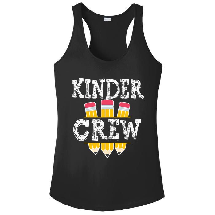 Kinder Crew Fun Kindergarten Squad Teacher 1st Day of School Ladies PosiCharge Competitor Racerback Tank