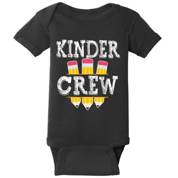 Kinder Crew Fun Kindergarten Squad Teacher 1st Day of School Baby Bodysuit