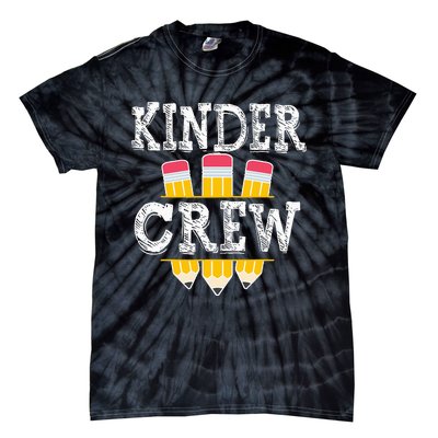 Kinder Crew Fun Kindergarten Squad Teacher 1st Day of School Tie-Dye T-Shirt