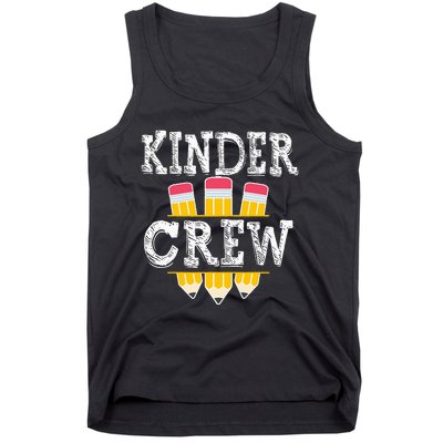 Kinder Crew Fun Kindergarten Squad Teacher 1st Day of School Tank Top